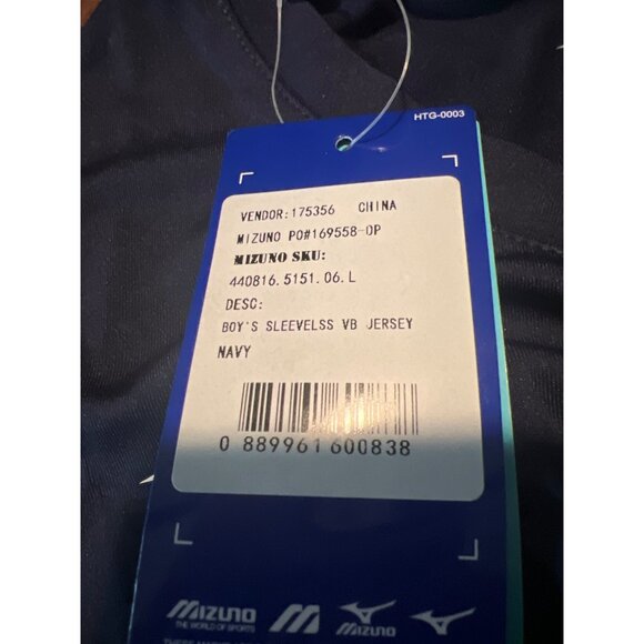 Mizuno Youth L Volleyball Sleeveless Shirt Navy Blue Athletic Top 2023 Catalog - Picture 3 of 8